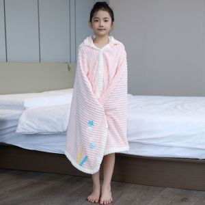 ผ้าขนหนูอาบน้ำแบบคลุมไหล่แห้งเร็วสำหรับเด็กชาย ผ้าขนแกะโพลีเอสเตอร์ ขนาดใหญ่ แห้งเร็ว ใช้ในบ้าน เหมาะกับเด็กอายุ 2-5 ปี