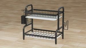 【YHLAMP】2/3-Tier Dish Drainer Dish Drying Rack Plate Organizer Storage Shelf Kitchen Rack