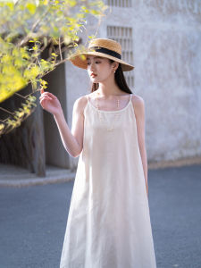 Comfortable Silk And Cotton Blend Camisole Dress Original Design Hangzhou Yuezhe Womens Fashion Spring Summer Long Dress