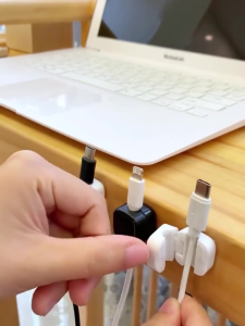 Magnetic Clip Cable Smooth Adjustable Cord Clip Under Desk Cable Management Cord Holder Cable Organizer Stand Klip Kabel Kemas Raya Ramadan Hadiah PC Laptop Wiring Wire Desktop