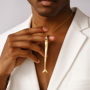 Dainty Ocean-Inspired Chain Jewelry Lightweight Stainless Steel Minimalist Waterproof Sardine Fish Pendant Necklace