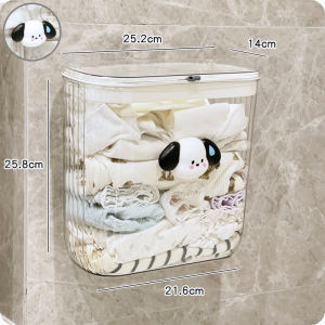 Hộp Đựng Đồ Gắn Tường Phòng Tắm Trong Suốt Có Nắp Bàn Trang Điểm Đựng Đồ Dùng Vệ Sinh Phụ Nữ Hộp Đựng Khăn Giấy