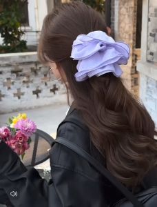 Dây buộc tóc Bong bóng bốn lớp Ring Ring dễ thương Màu mùa hè Rung màu vàng Vòng tròn ruột lớn