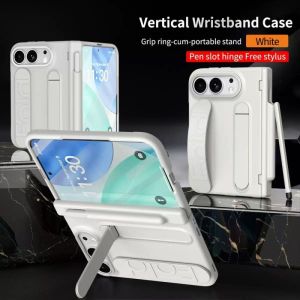 LS | For iPhone Duo Hinge Protection Case For iPhoneDuo With S Pen & Pen Slot & Screen Protector & Wristband Invisible Bracket Cover