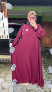WIKEL LD 130 - 140 Gamis Lebaran 2024 Busui JUMBO XXXL-XXXXXL Premium Crinkle Airflow Adem Pengajian