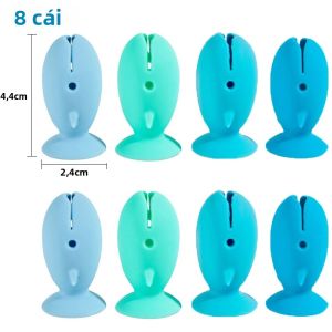 4/8 Chiếc Hình Cá Silicone Giá Treo Bàn Chải Đánh Răng Di Động Du Lịch Giá Đựng Bàn Chải Đánh Răng Có Nắp Bảo Vệ Đầu Phòng Tắm Phụ Kiện