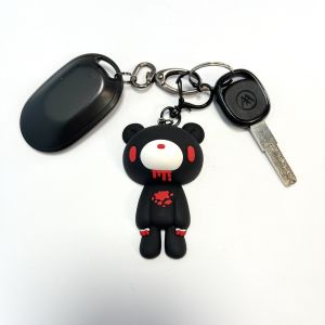 Gloomy Bear Couple Keychains–Creepy Cute Horror Teddy PVC CharmsKawaii Goth Bag PendantAccessory for FansBirthday Gift.
