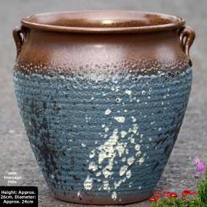 Large Diameter Porous Earthenware Pot for Succulent Plants Decorative Flower Vase Retro Style Balcony Living Room Outdoor