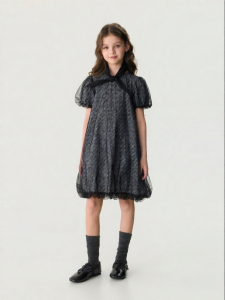 Marc&Janie | Sweet and Cool Grid Tulle Flower Dress