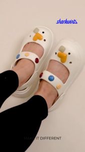 Sharkwin Sepatu Sendal Mary Jane Jelly Sandal Jalan Wanita Jibbitz / Sendal Korea Import Anti Slip SF30602
