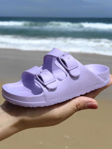 Taiwan Slippers Children Anti-Slip Soft Bottom Sandals Boys Summer Beach Slippers Girls EVA Material Casual Style round Toe Flat Heel