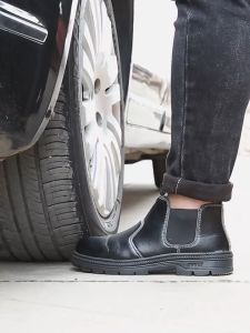 รองเท้าบูทเซฟตี้หัวเหล็กสำหรับผู้ชาย กันลื่น ระบายอากาศ ทนทาน เหมาะสำหรับงานก่อสร้าง ใส่สบาย ใช้ได้ทุกฤดู