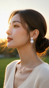 [SG] Classic Pearl Crystal Stud Earrings | Elegant Pearl Earrings | Timeless Pearl Studs | Minimalist Everyday Jewellery | ear me out (EMO-69)