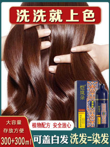 Natural Plant-Based No-itch Hair Dye Covers Grey Hair Effectively Home Application Brand Natural Black Bubble Coloring Liquid