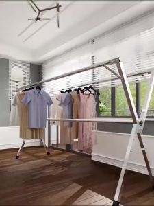 ราวตากผ้าพับได้ 👚พับเก็บง่าย ที่ตากผ้า ราวตากผ้าสแตนเลส ปรับขนาดได้ฟรี ยืดหดได้ รับน้ําหนักได้สูง👕