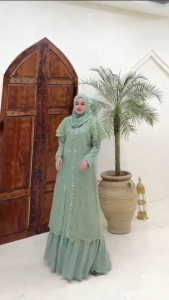 Gamis Brukat Mewah Ceruty Babydoll Full Furing MIx Payet Mutiara Terbaru 2025 Lebaran Dress Brokat Jumbo Wanita Dewasa Kondangan Longdress Remaja Kekinian Viral