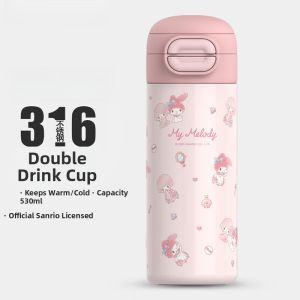 Hello Kitty | Stainless Steel 316 Portable Squeezable Cup with Straw 530ml