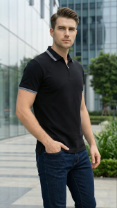 Áo Polo Đen Nam Organic Cotton Aristino APS204AS0E tone màu cơ bản dễ phối đồ