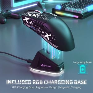 ATTACK SHARK | ATTACK SHARK X11 Wireless Gaming Mouse with RGB Magnetic Charging Dock Ultralight 22K DPI Wired/2.4G/BT for Gamer