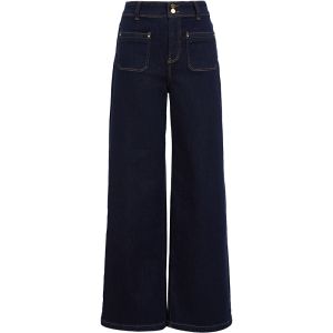 Vero Moda High Waist Straight Leg Jeans Color Block Stitching Cool Style Autumn New Arrival Womens Premium Denim Pants