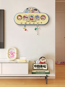 Creative Cartoon Animation Decorative Painting Wall Art for Living Room Sofa Entrance Key Storage Rack Decor Modern Style