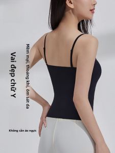 MiiOW | Áo ba lỗ không dây một mảnh Catman dành cho nữ có đệm ngực Áo ba lỗ một bên vai mùa hè màu trơn đơn giản