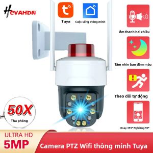 Camera IP Wifi PTZ Ngoài Trời Tuya 5MP Zoom Quang Học 50X Thông Minh Không Dây Giám Sát An Ninh CCTV Với Âm Thanh Hai Chiều Tự Động Theo Dõi