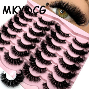 14 Pairs 18-25mm 3d Mink Lashes Bulk Faux Dramatic Volume Lashes Wispy Natural Mink Lashes Pack Long Wholesales False Eyelashes