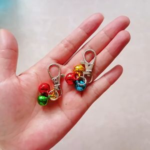 Chuông cổ lục lạc cho Chó mèo gồm 3 chuông nhỏ kèm móc khoá - Love Pets Shop