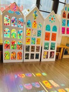 Đồ Chơi Thủ Công Sáng Tạo DIY Cho Trẻ Em Trong Suốt Nhiều Màu Sắc Đèn Lồng Trong Suốt Giáo Dục Phản Quang Mặt Trăng Ngôi Sao