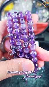 Natural Dreamy Chevron Amethyst Bracelet