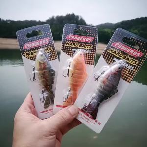 PROBEROS 3PCS 100MM Bionic Crankbait Chìm Wobblers Khớp Nối Cứng Nhân Tạo Mồi Câu Cá 6 Đoạn Cho Sông Đại Dương Hồ