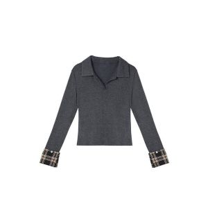 Plus Size Long Sleeve Slimming Knit Top