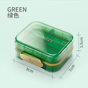 Portable Sealed Medicine Box Light Proof Daily Three Meals Small Medicine Sub-Box Carry on Week Long Storage Organizer