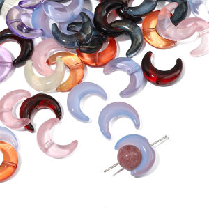 10pcs 15x12mm Glass Crystal Moon Beads For DIY Necklace Bracelet Jewelry Making