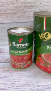 FIAMMA [Lon nhỏ XANH LÁ 400g] CÀ CHUA XẮT MIẾNG [ITALIA] VESUVIANA Diced Tomatoes In Tomato Juice (HALAL)