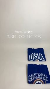 Sweater Crewneck Wanita Oversize Premium Warna Biru Elektrik