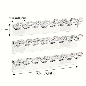 Bộ 3 Giá Đỡ Trang Sức Acrylic Gắn Tường Trong Suốt Để Trưng Bày Vòng Cổ Bông Tai Nhẫn - Giá Đỡ Bằng Nhựa Không BPA Với 2 Giá Đỡ