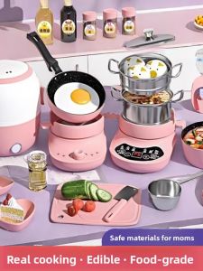 Mini Childrens Kitchen Full Set Cooking Simulation Toys for Boys And Girls Birthday Gifts Realistic Kitchen Playset