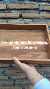 12. Nampan Kayu Jati Natural Premium – Ukuran 30x20cm – Cocok untuk Saji & Dekorasi