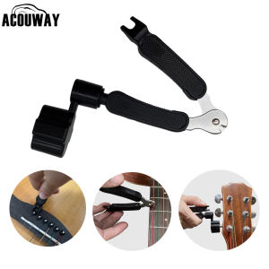 6Pcs/Set ACOUWAY Acoustic Guitar String Set Brass String For Guitar with 3 in 1 string cutter winder Pin puller