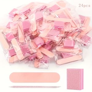 24pcs Nail Care Kit: Mini Files Buffers & Sticks - Perfect for Jewelry Polishing & Manicures