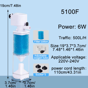 Aquarium Filter Pump Fish Tank Submersible Air Oxygen Aerator Internal Water Pump 220v Anti Backflow Water Pump Wave Maker ﻿