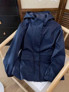 PAIBOLI | Large Size Unique Blue Hooded Jacket Womens Korean Style Autumn Fashionable And Cool Waist-Cinching Outerwear By Pherber