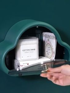 GreenHouse กล่องใส่ทิชชู่ในห้องน้ำ แบบกันน้ำ เก็บของได้ ติดผนัง มี3สี กล่องใส่ทิชชู่กันน้ำ กล่องใส่กระดาษทิชชู่ ไม่ต้องเจาะผนัง