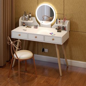 Yeswelder Vanity  Table with Mirror and Led Light Makeup Mirror Dressing Table with Mirror
