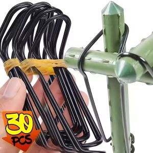 30Pcs Garden Trellis Clips Metal Plant Vine Stakes Connectors Climbing Frame Buckles for Tomato Cucumber Eggplant Vegetable Support