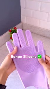 Sarung Tangan Cuci Piring Magic Silicone Cleaning Gloves Anti Panas