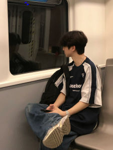 American Style Hip Hop Short Sleeve T-Shirt Mens Summer New Pure Cotton Heavyweight Shoulder Insertion Half Sleeve Top