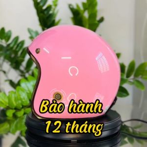Mũ bảo hiểm 3/4 RONA R8 hồng phấn bóng nón xe máy freesize chính hãng dành cho nam và nữ - Rona Helmet